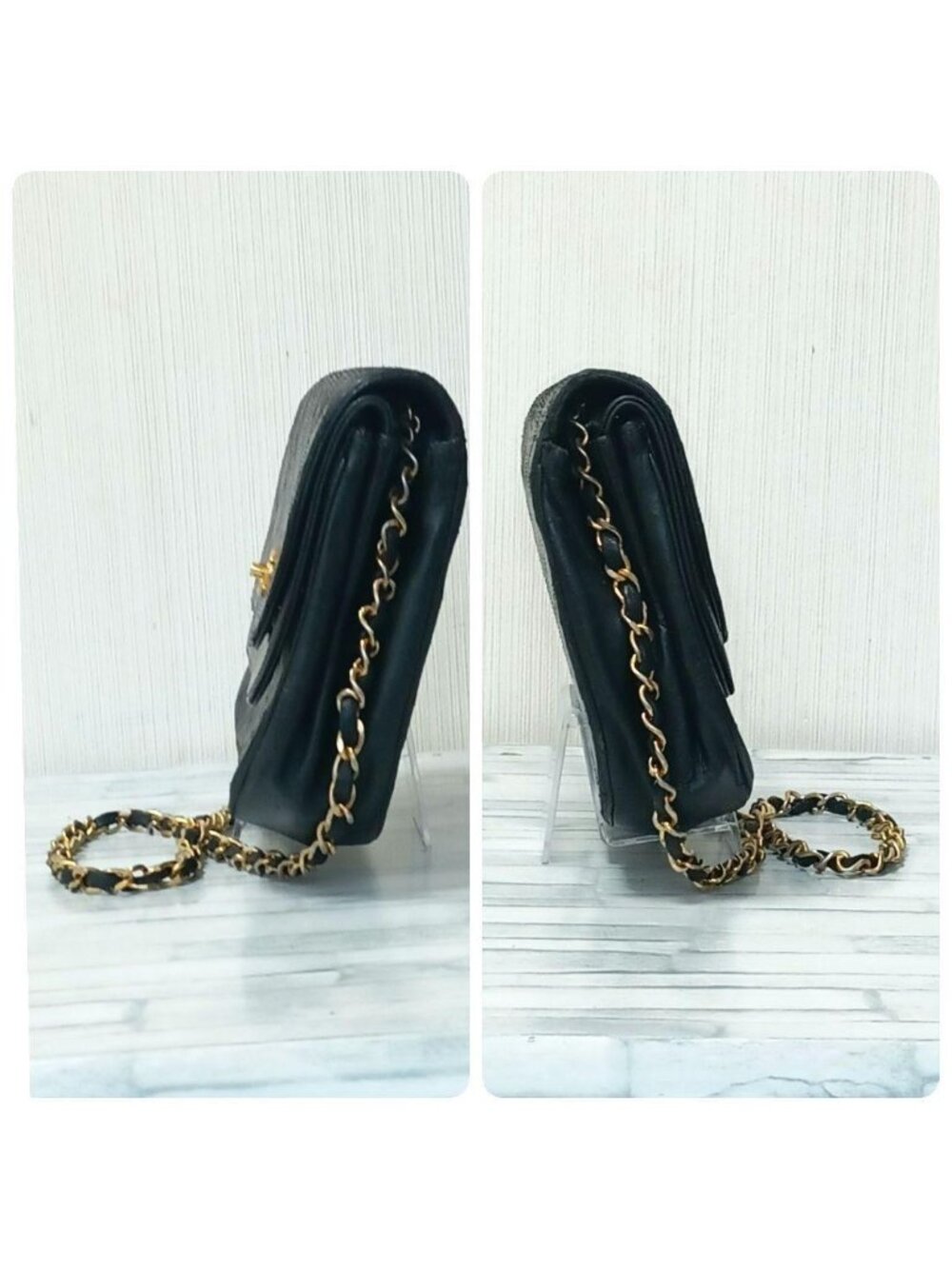 Chanel Quilted Chain Shoulder Lambskin Double Flap Black - Picture 6 of 10